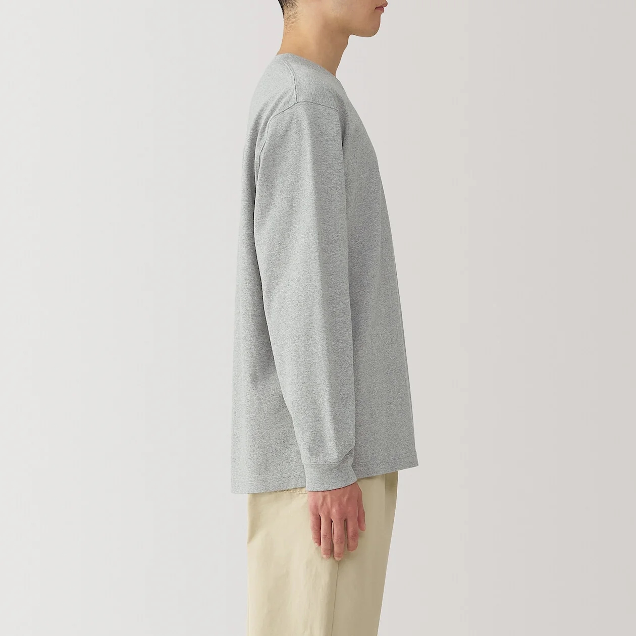 Washed Cotton Heavyweight Crewneck Long Sleeve T-Shirt - Image 31