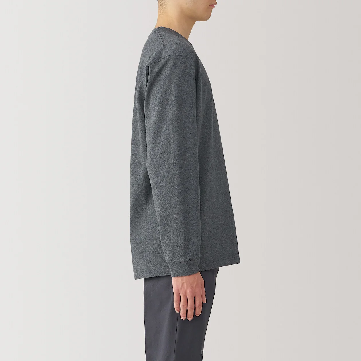 Washed Cotton Heavyweight Crewneck Long Sleeve T-Shirt - Image 38
