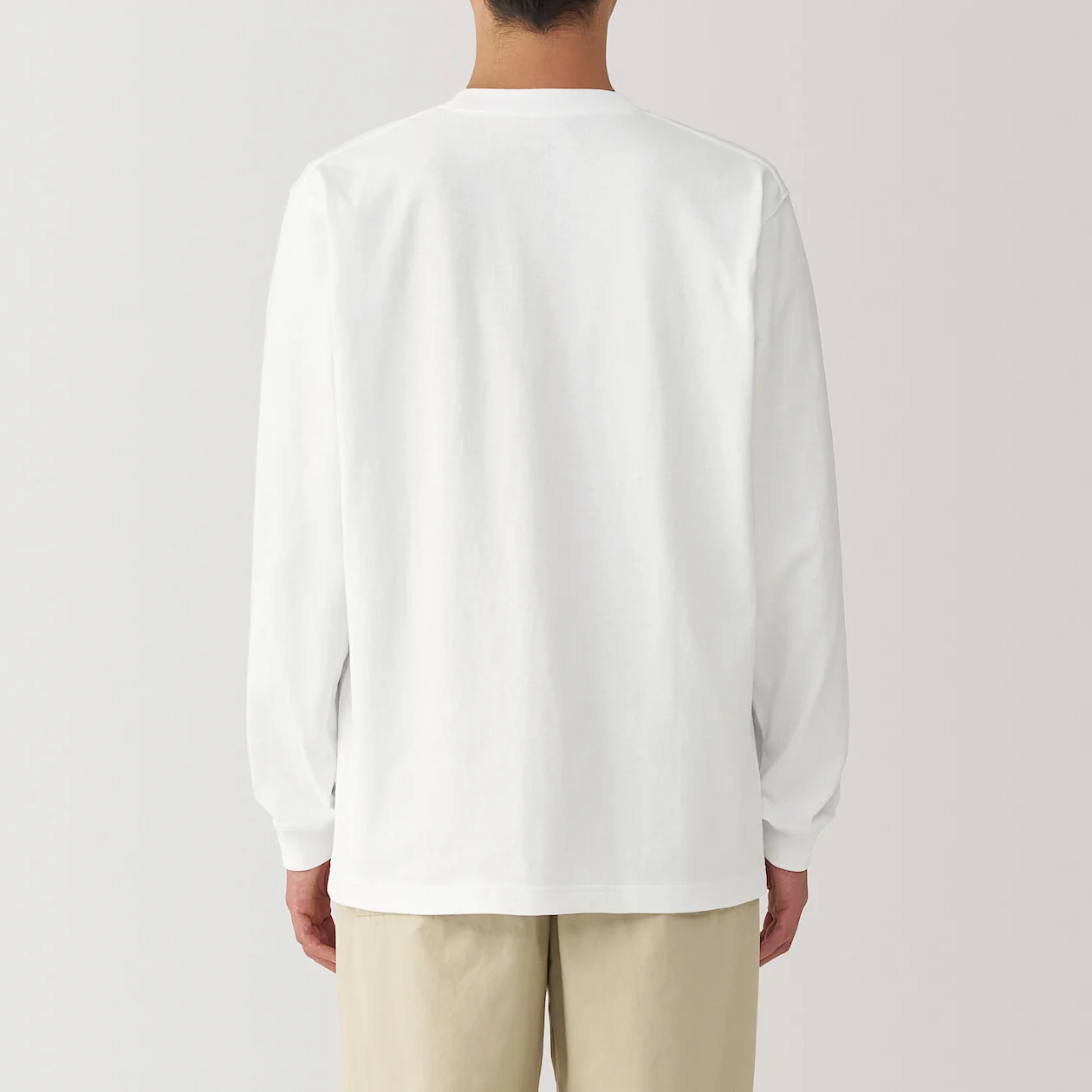 Washed Cotton Heavyweight Crewneck Long Sleeve T-Shirt - Image 4