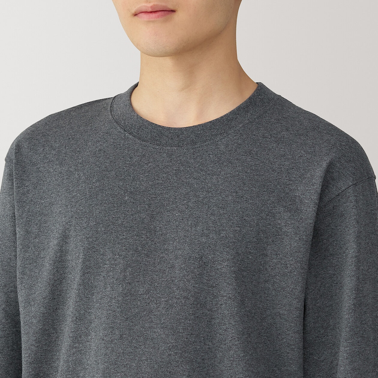 Washed Cotton Heavyweight Crewneck Long Sleeve T-Shirt - Image 40