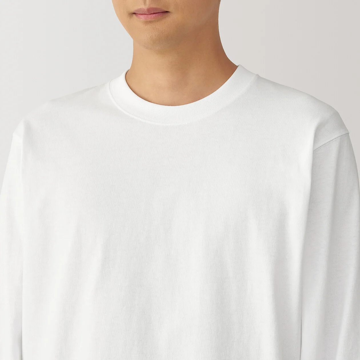 Washed Cotton Heavyweight Crewneck Long Sleeve T-Shirt - Image 5