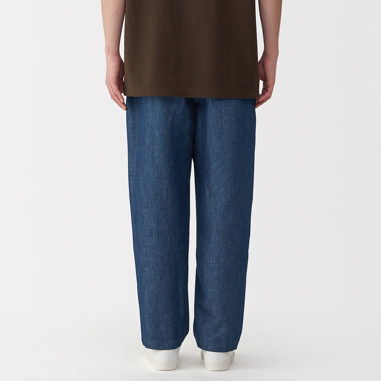 Hemp Blend Denim Darted Straight Pants - Image 4