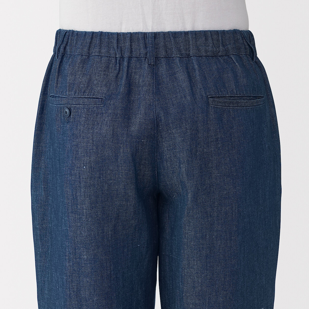 Hemp Blend Denim Darted Straight Pants - Image 6