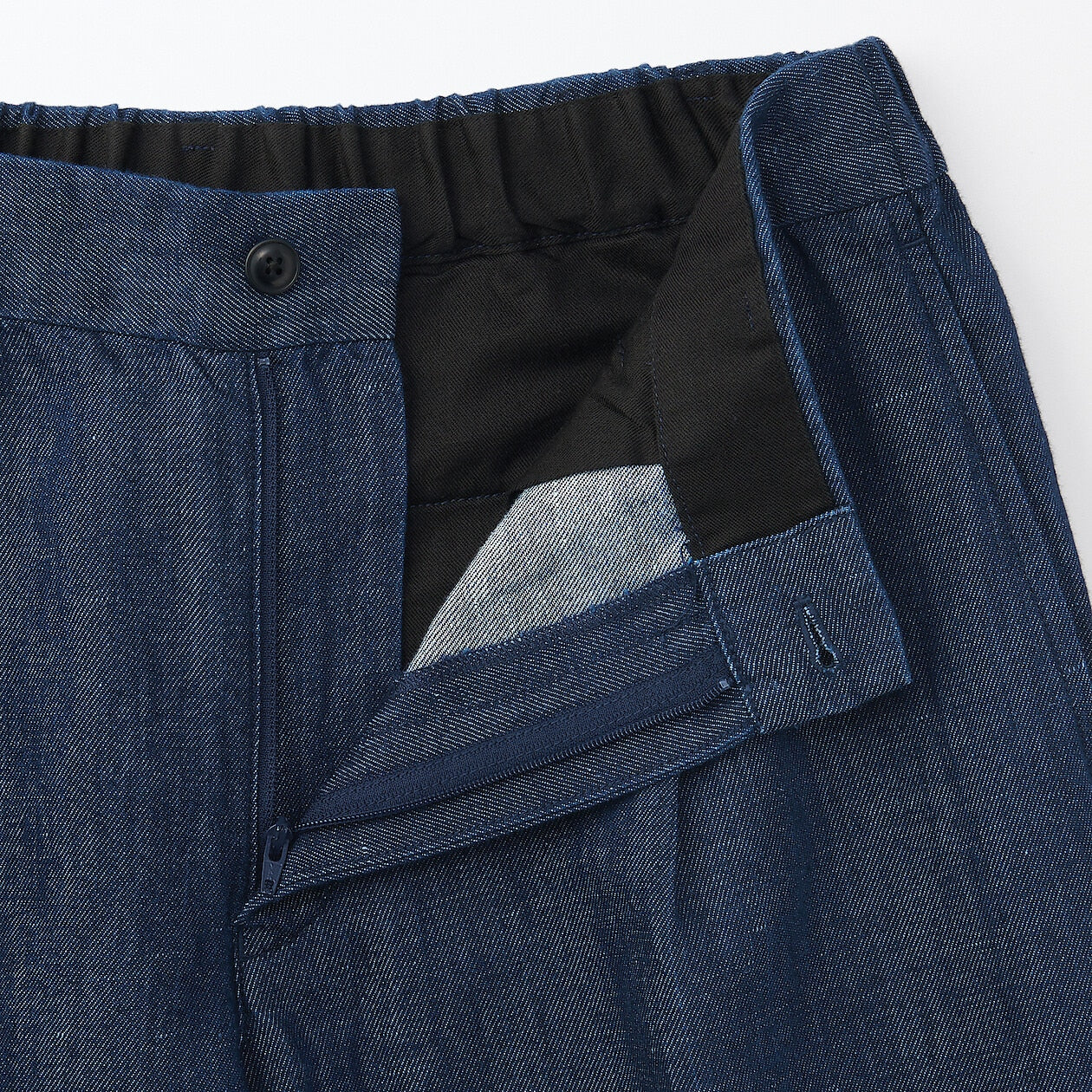 Hemp Blend Denim Darted Straight Pants - Image 7