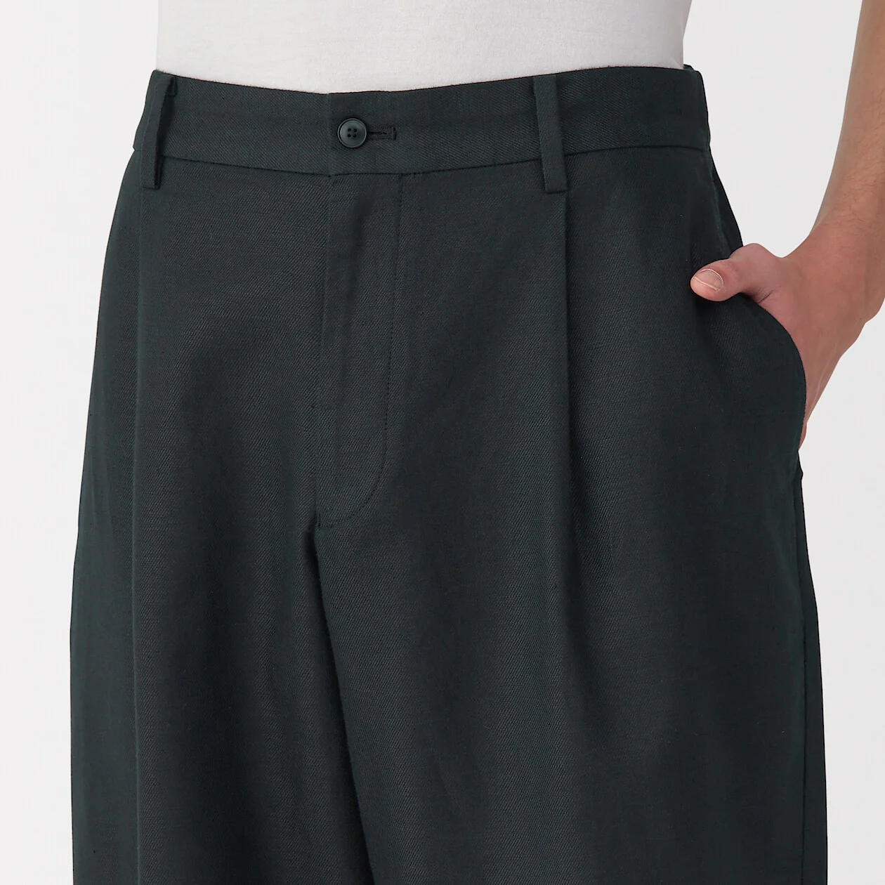 Hemp Blend Twill Darted Straight Pants - Image 14