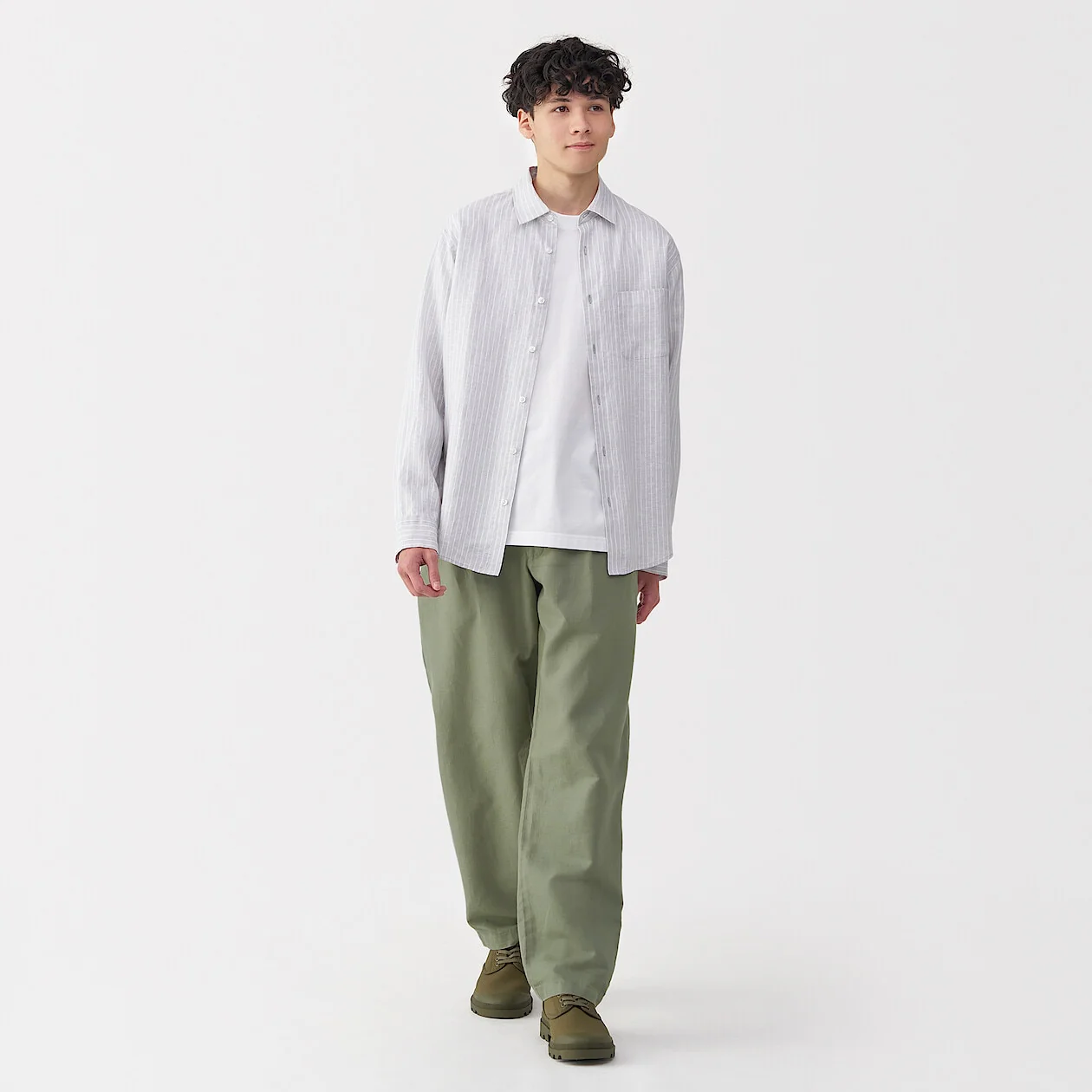 Hemp Blend Twill Darted Straight Pants - Image 20
