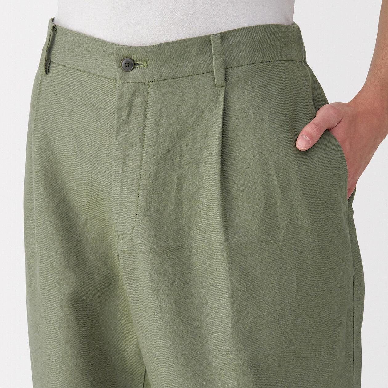 Hemp Blend Twill Darted Straight Pants - Image 23