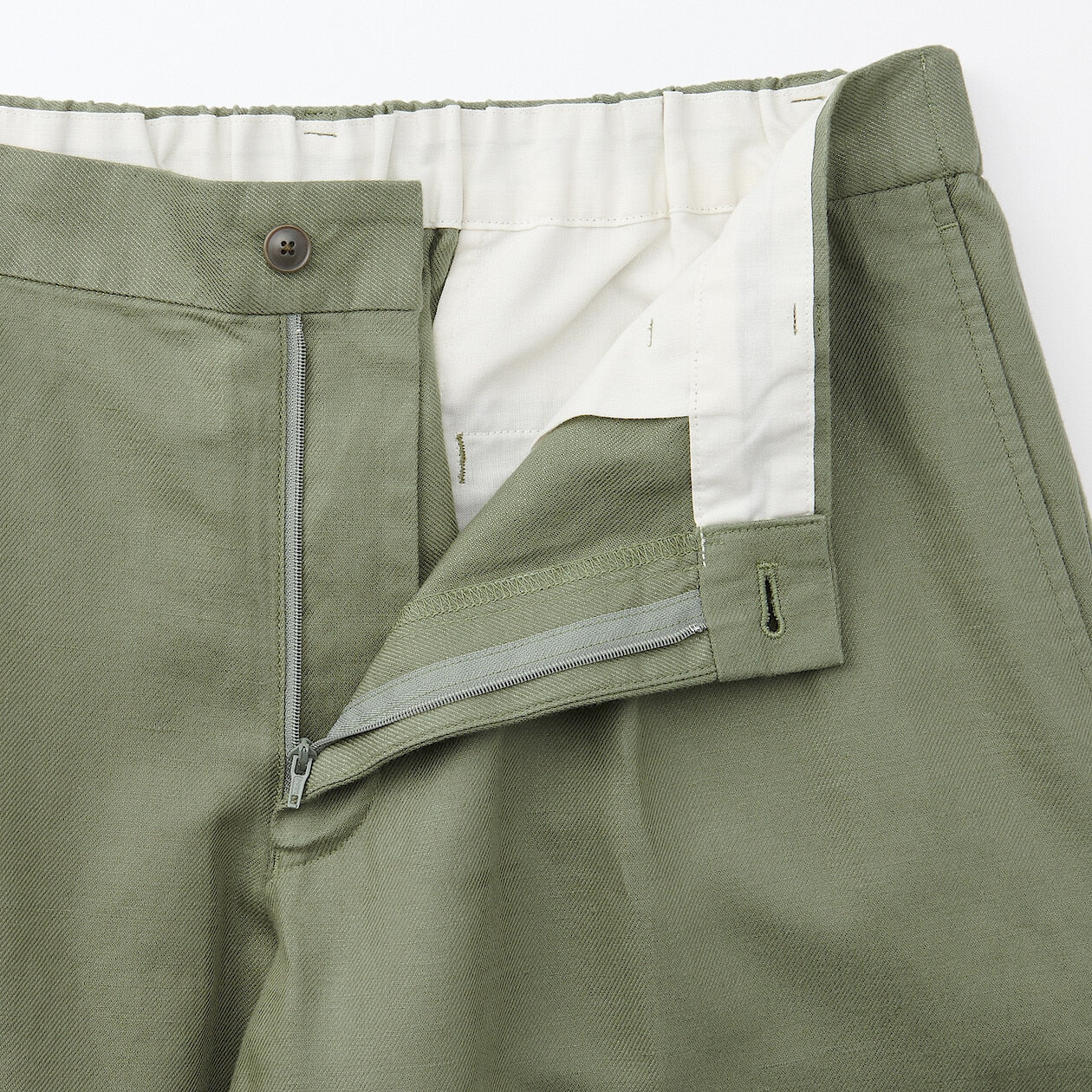 Hemp Blend Twill Darted Straight Pants - Image 25