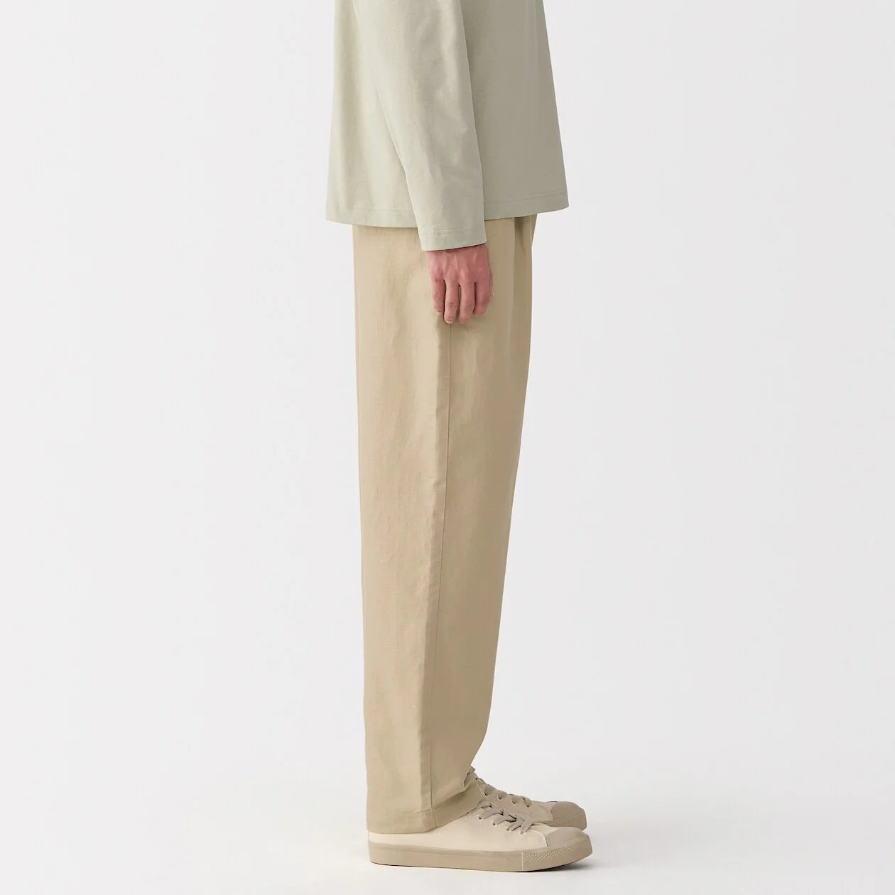 Hemp Blend Twill Darted Straight Pants - Image 3