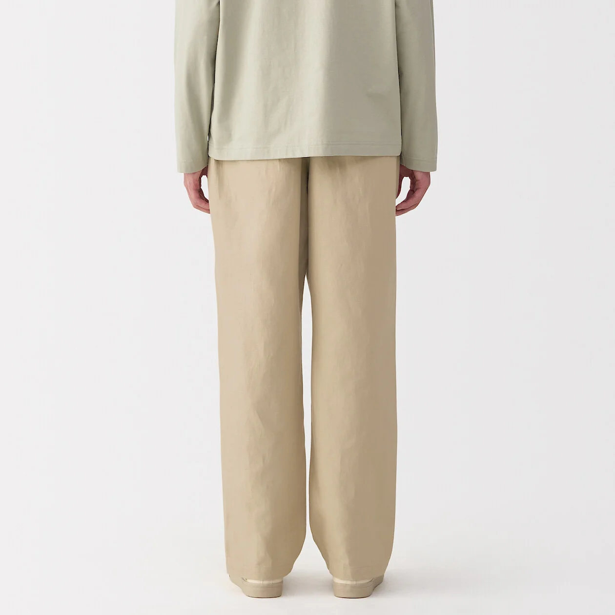 Hemp Blend Twill Darted Straight Pants - Image 4