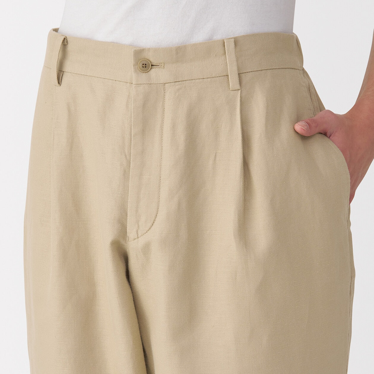 Hemp Blend Twill Darted Straight Pants - Image 5