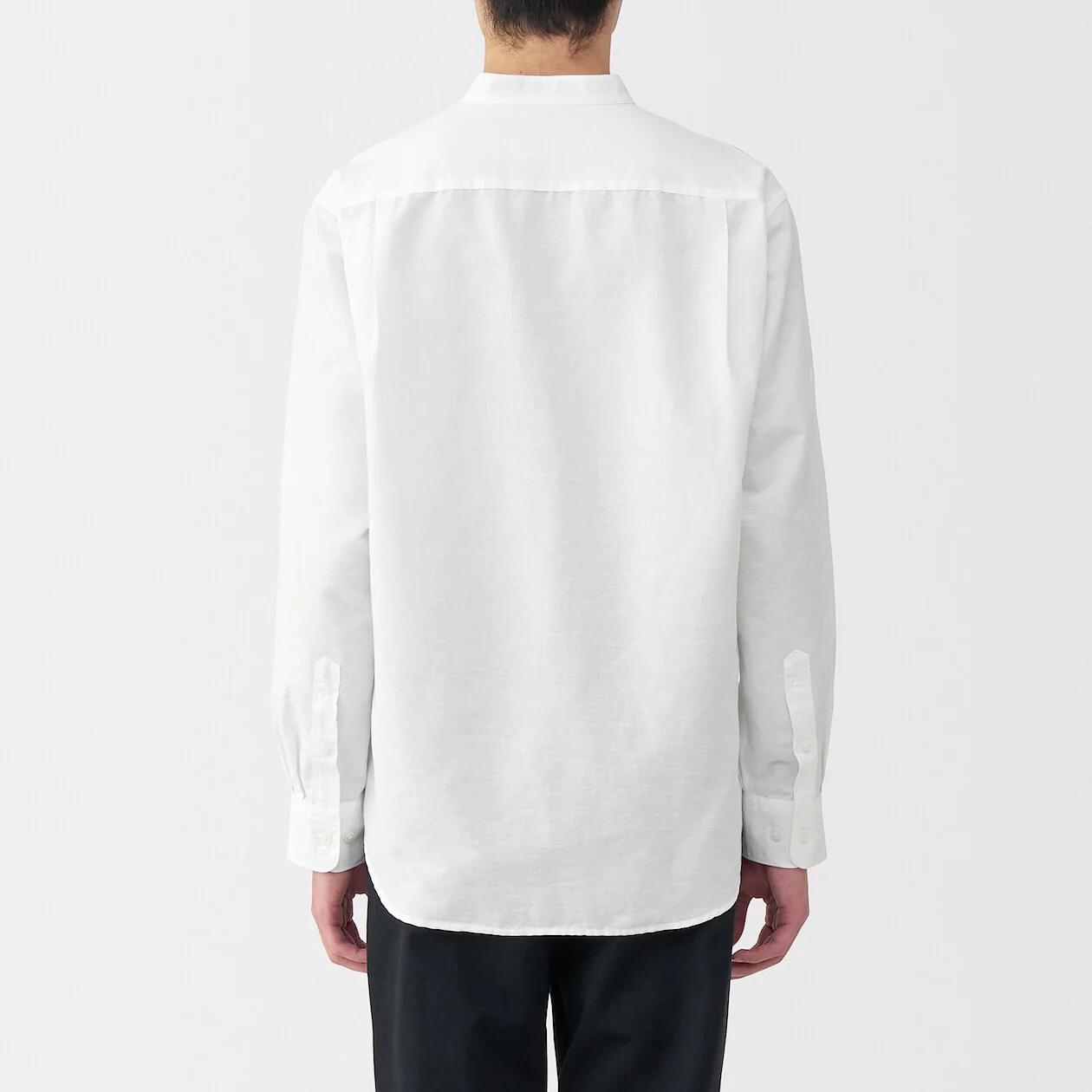 Hemp Cotton Stand Collar Long Sleeve Shirt - Image 12