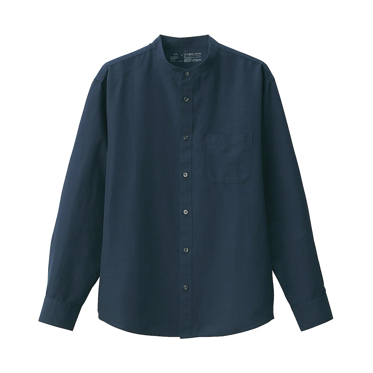 Hemp Cotton Stand Collar Long Sleeve Shirt - Image 23