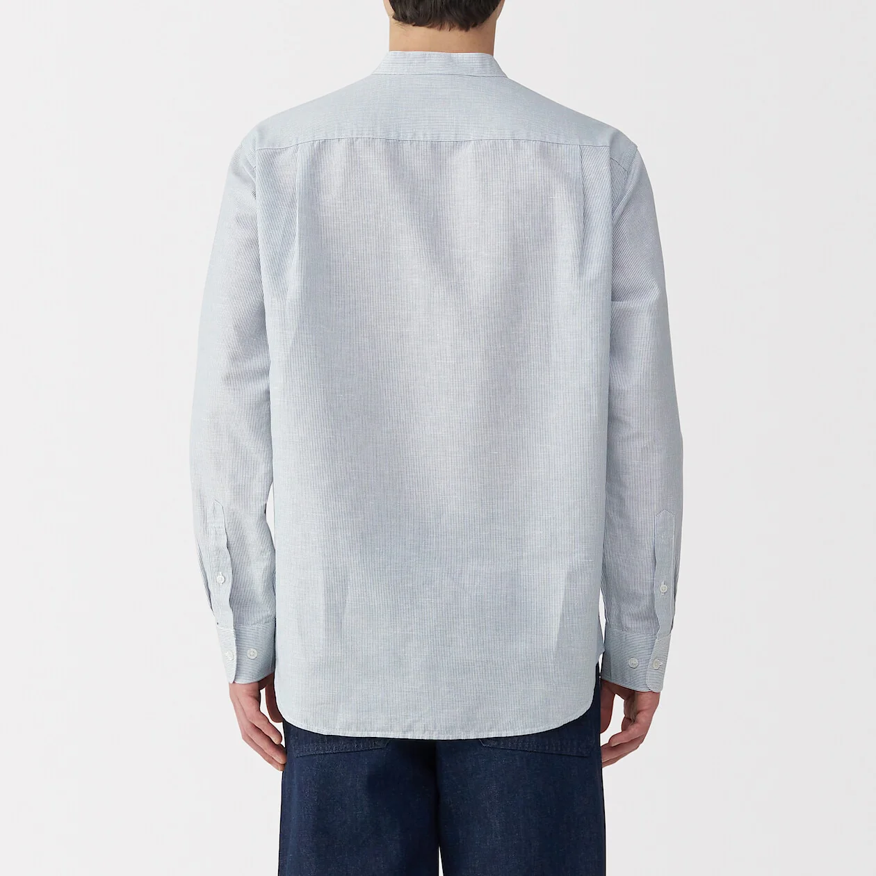 Hemp Cotton Stand Collar Long Sleeve Shirt - Image 36
