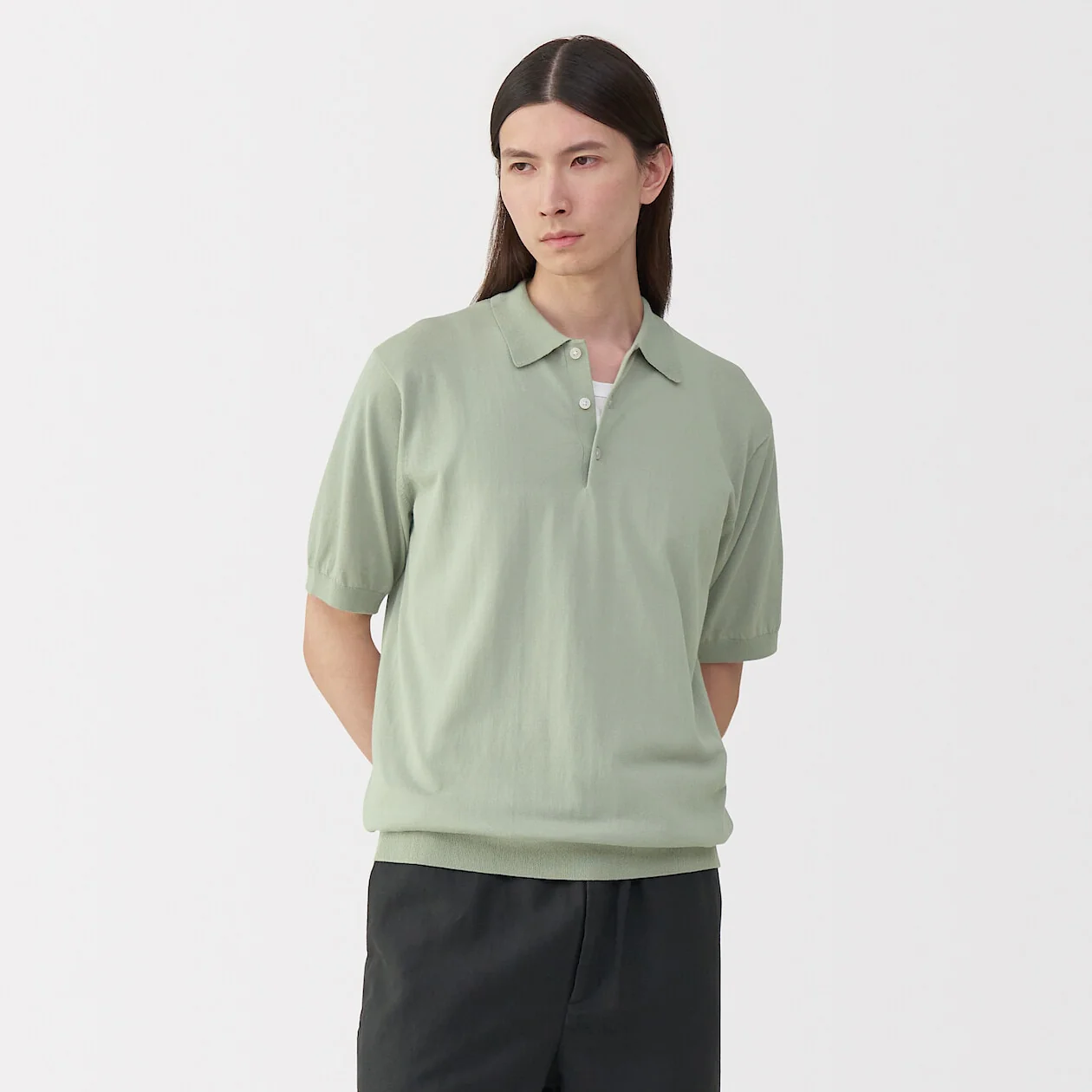 MUJI Labo High Gauge Knit Polo Shirt - Image 15