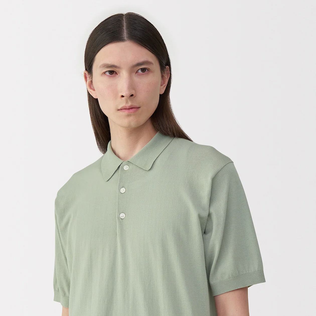 MUJI Labo High Gauge Knit Polo Shirt - Image 19