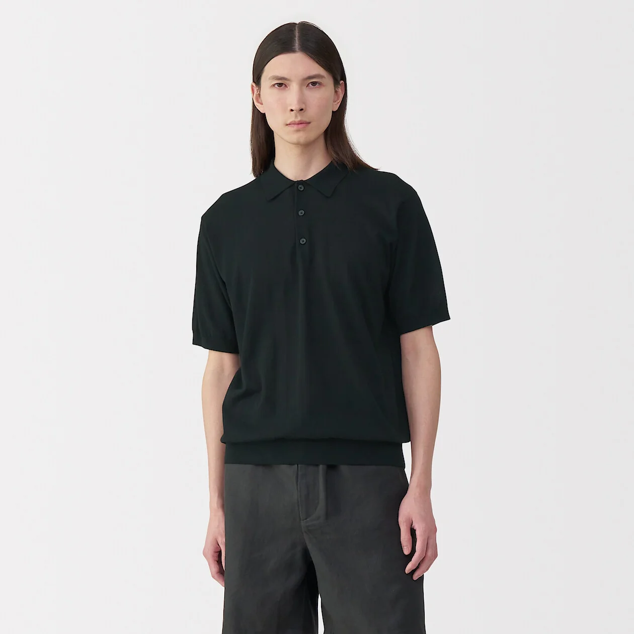 MUJI Labo High Gauge Knit Polo Shirt - Image 8