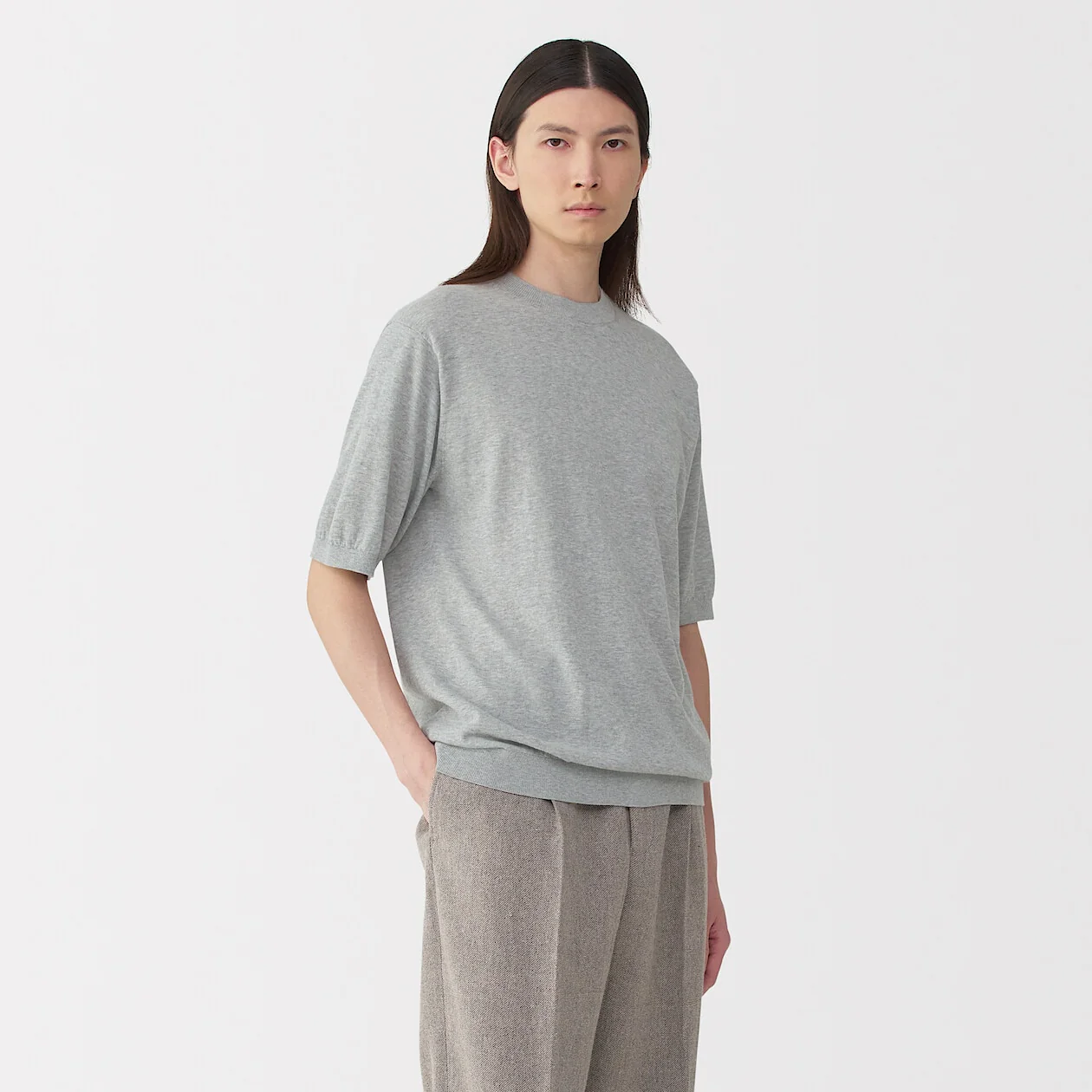 MUJI Labo High Gauge Knit Short Sleeve Shirt - Image 15