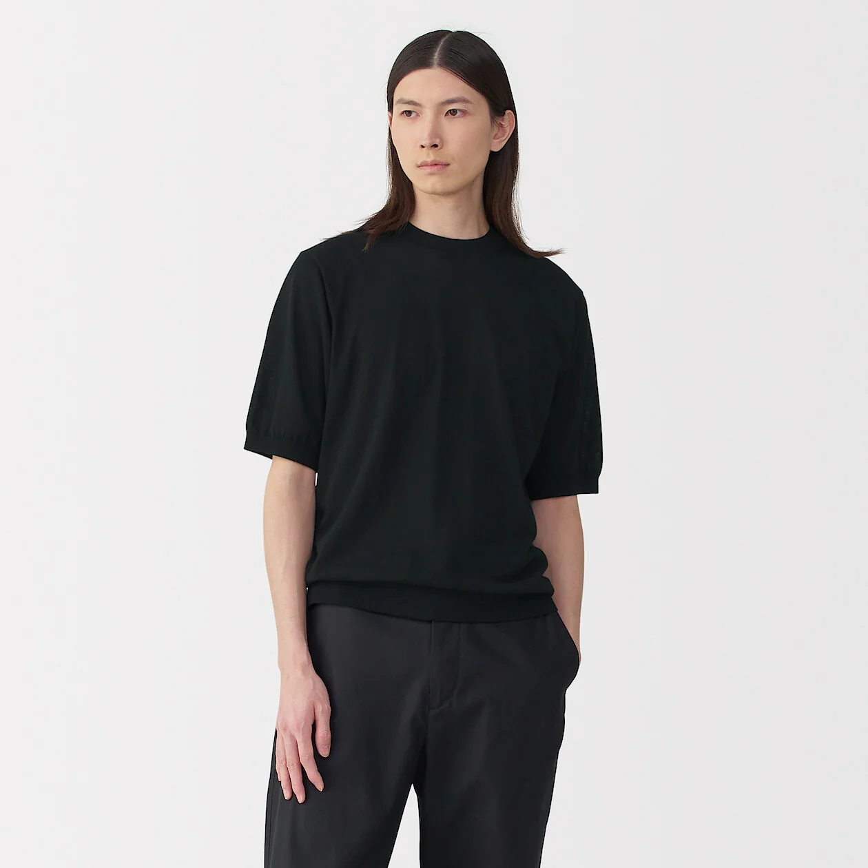 MUJI Labo High Gauge Knit Short Sleeve Shirt - Image 22