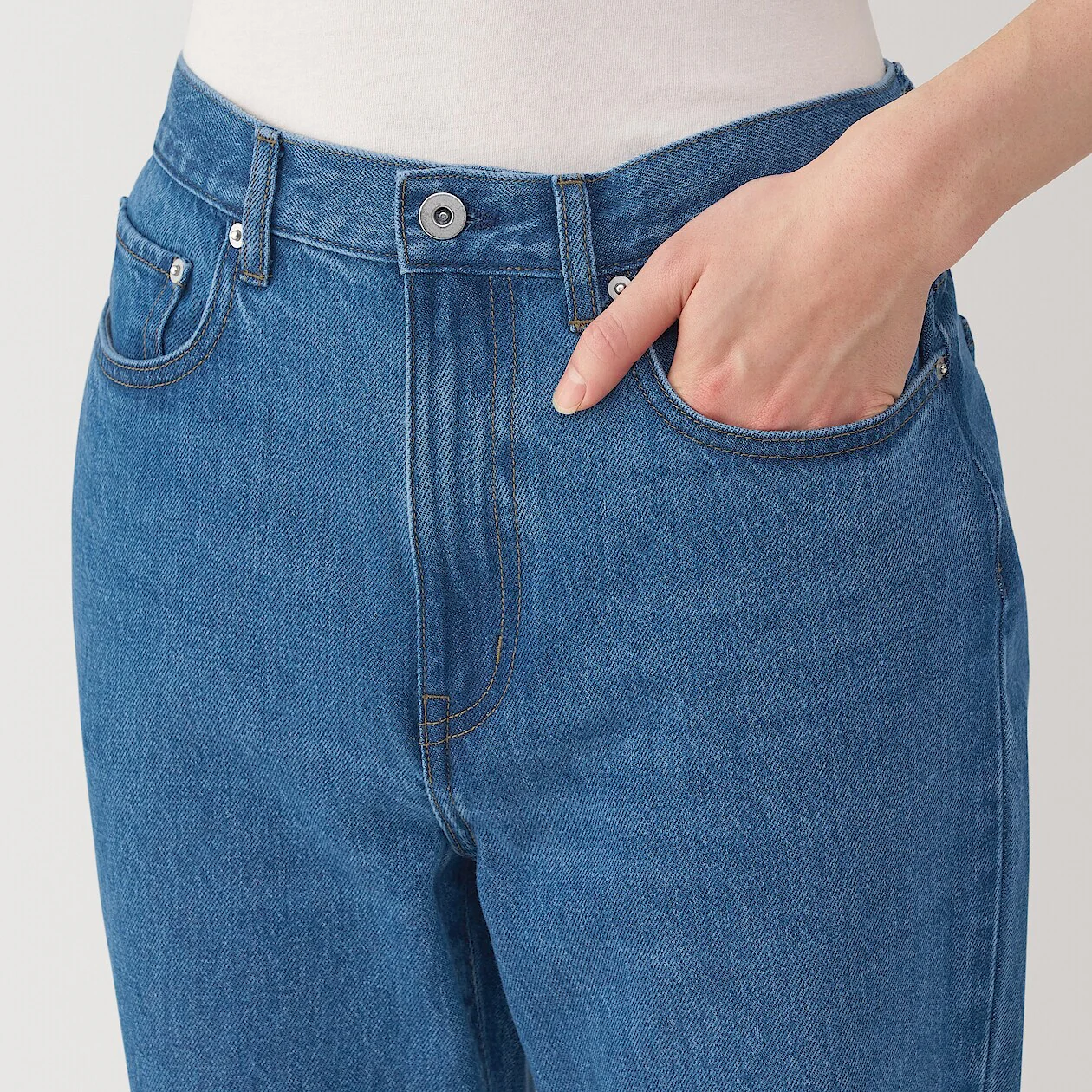 Kapok Blend Denim Straight Pants - Image 5