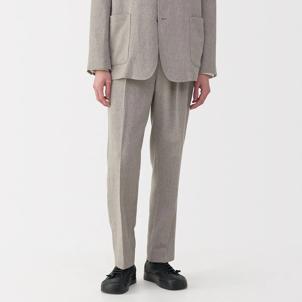 MUJI Labo Linen Wool Blend Straight Pants - Image 10