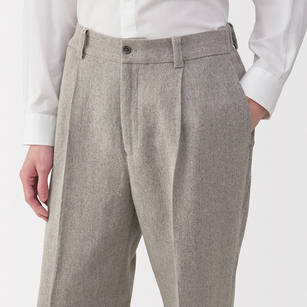 MUJI Labo Linen Wool Blend Straight Pants - Image 14