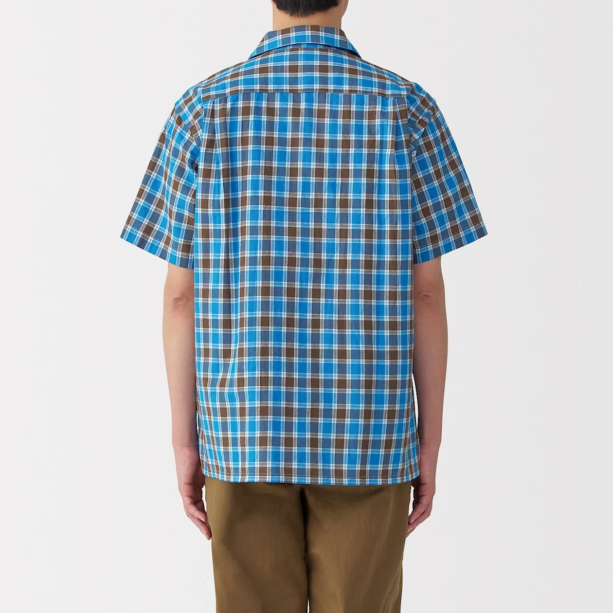 Madras Check Open Collar Short Sleeve Shirt - Image 13