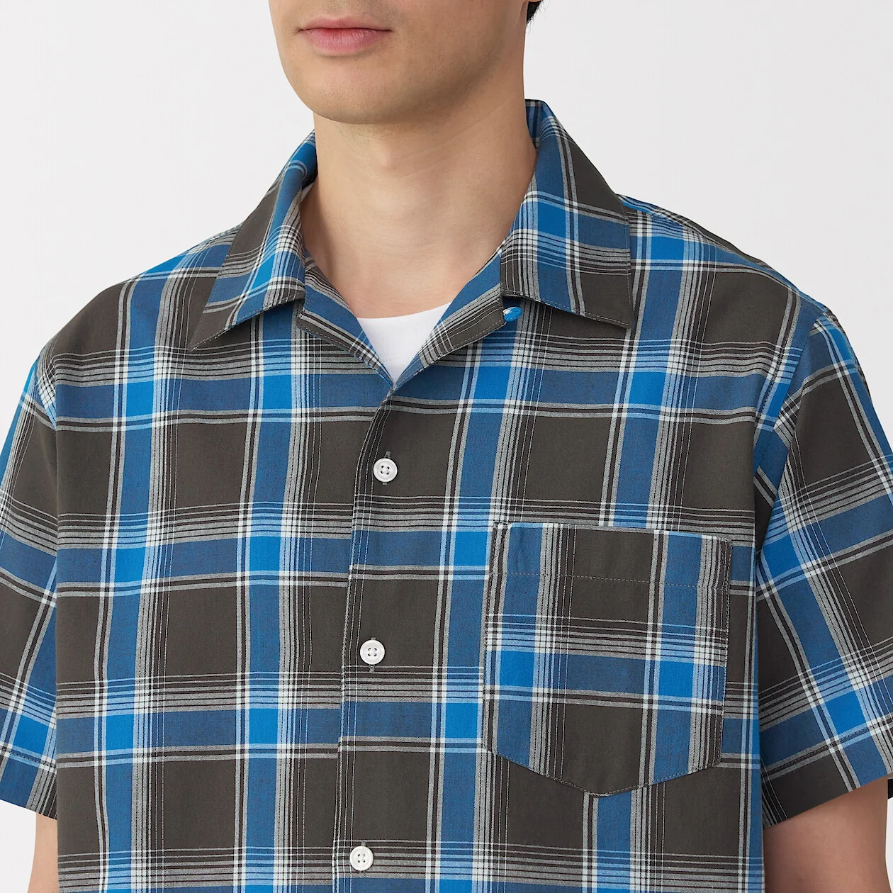 Madras Check Open Collar Short Sleeve Shirt - Image 32