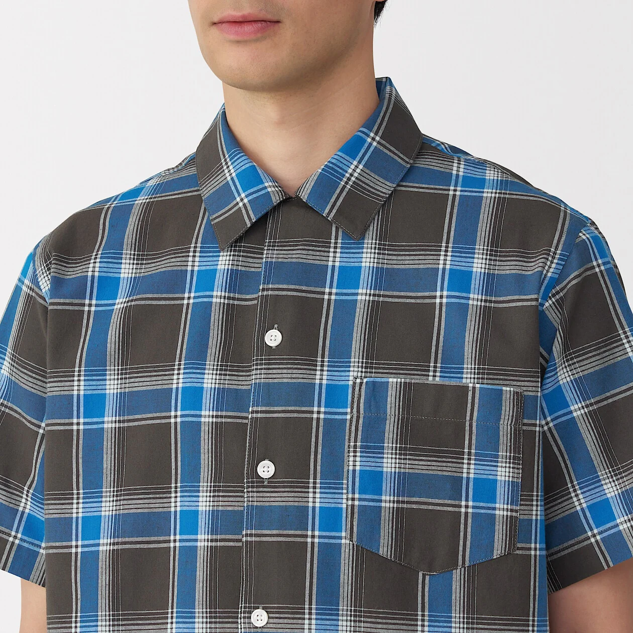 Madras Check Open Collar Short Sleeve Shirt - Image 33