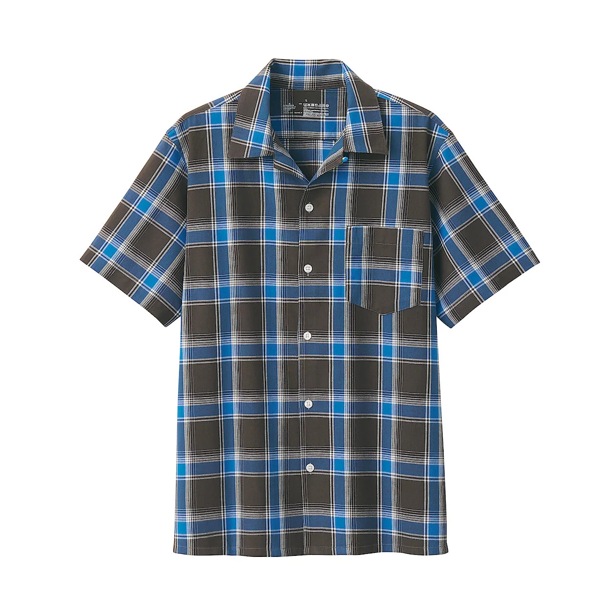 Madras Check Open Collar Short Sleeve Shirt - Image 35