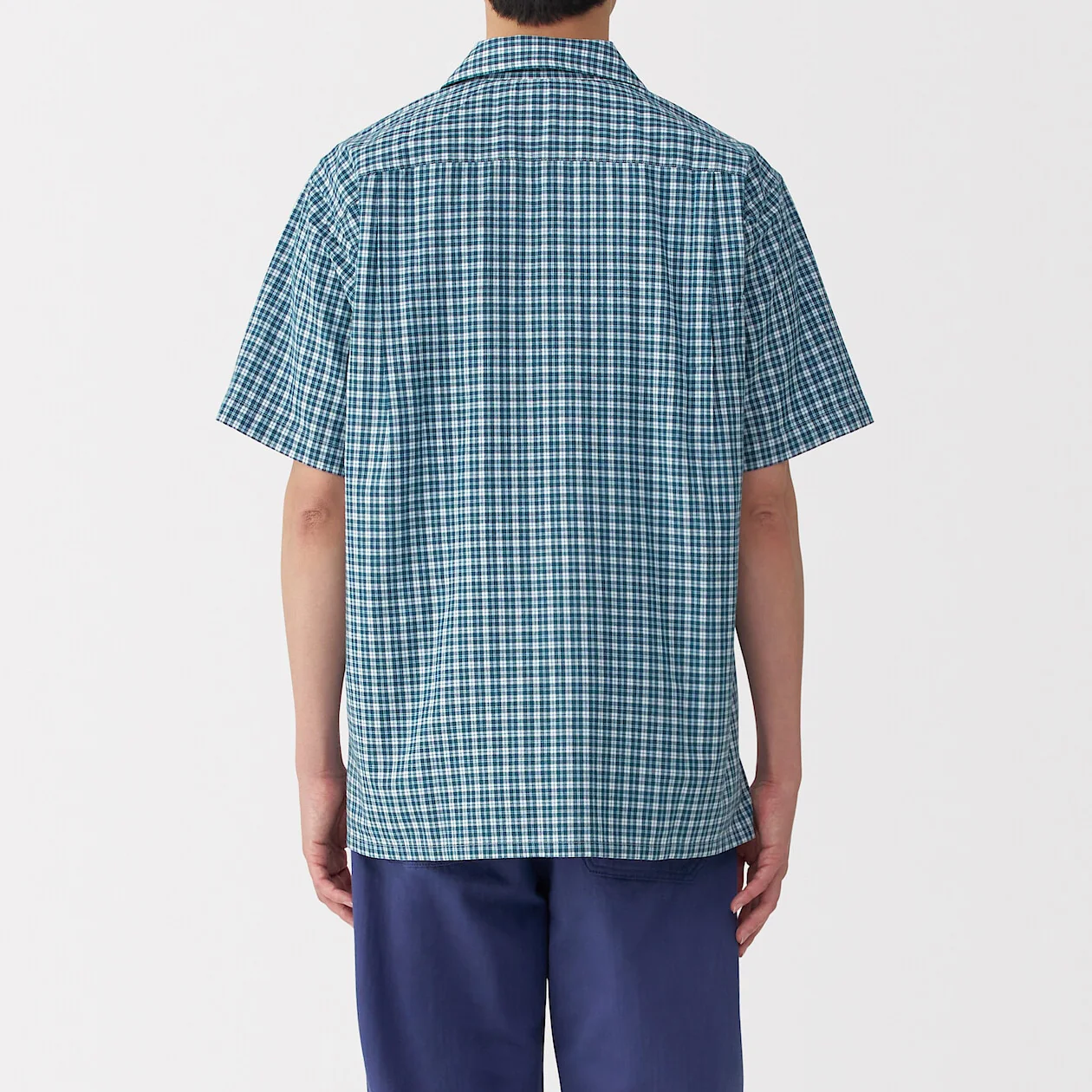Madras Check Open Collar Short Sleeve Shirt - Image 4