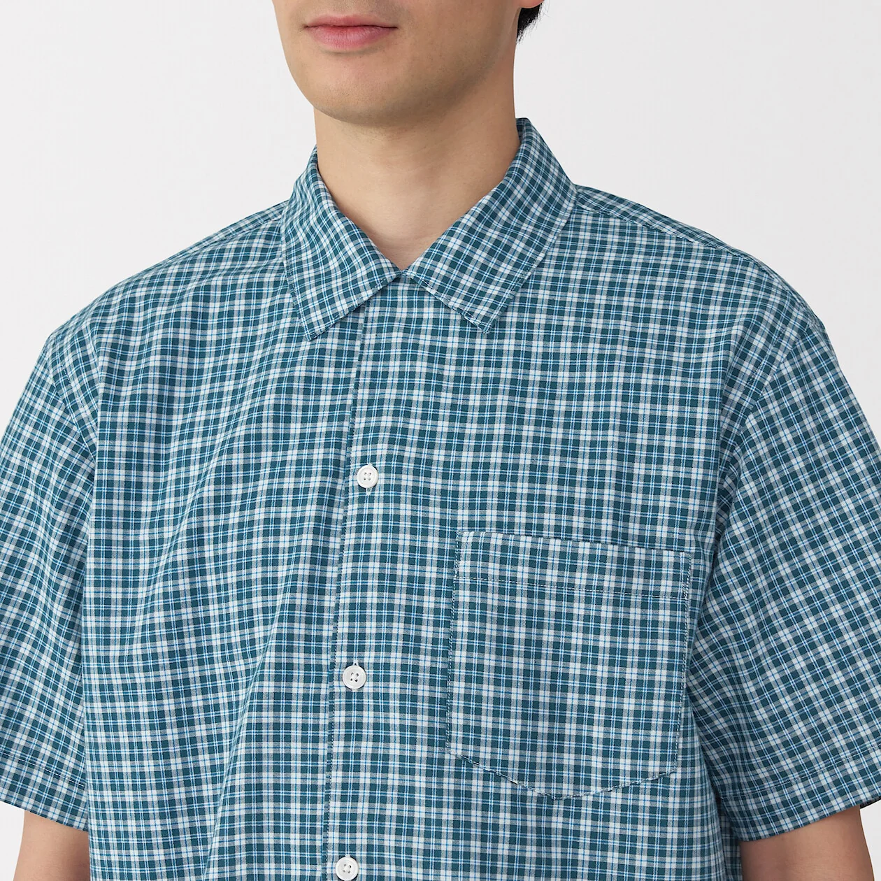 Madras Check Open Collar Short Sleeve Shirt - Image 6