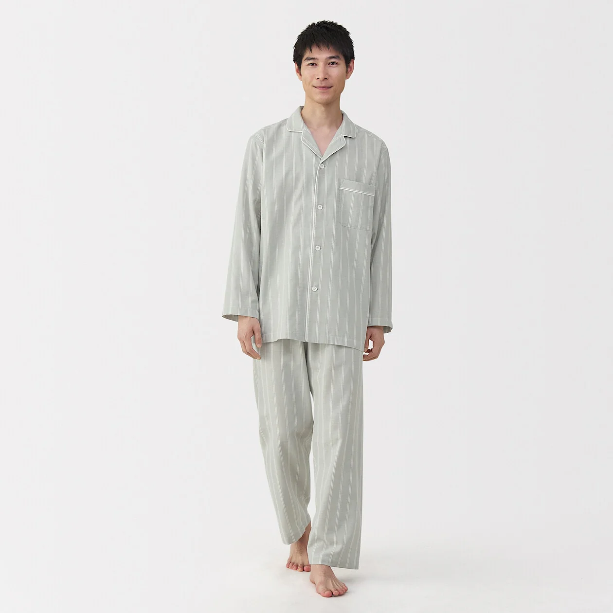 Side Seamless Double Gauze Long Sleeve Pyjamas - Image 18