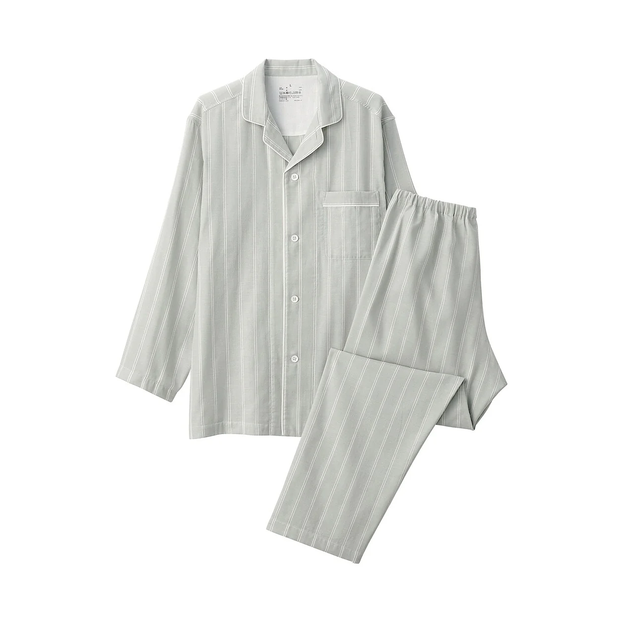 Side Seamless Double Gauze Long Sleeve Pyjamas - Image 29