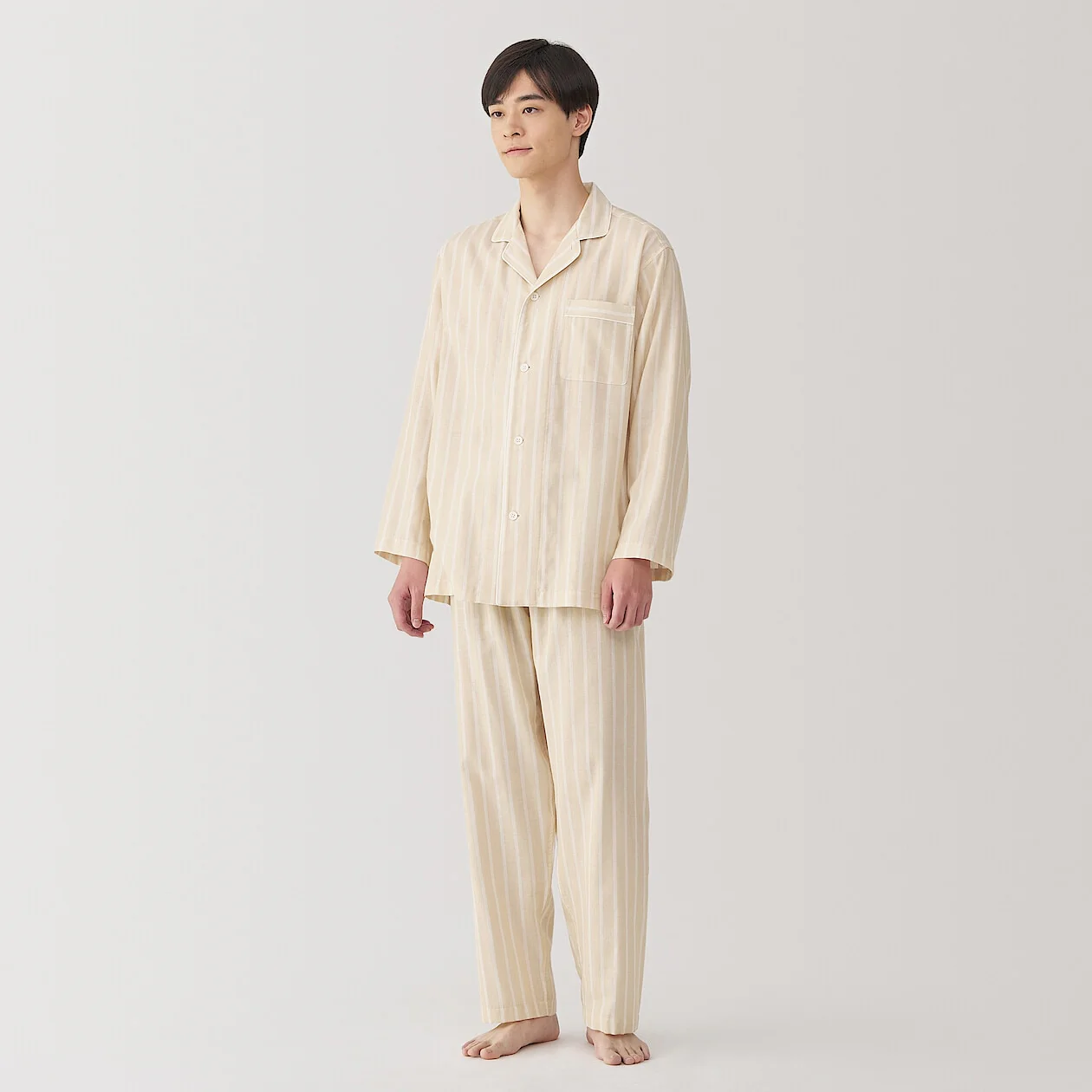 Side Seamless Double Gauze Long Sleeve Pyjamas - Image 55