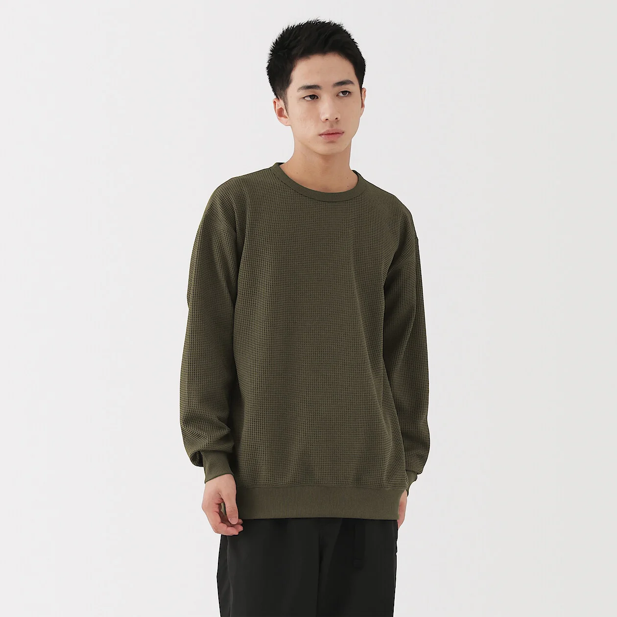 UV Protection Quick Dry Waffle Crewneck Long Sleeve T-Shirt - Image 20
