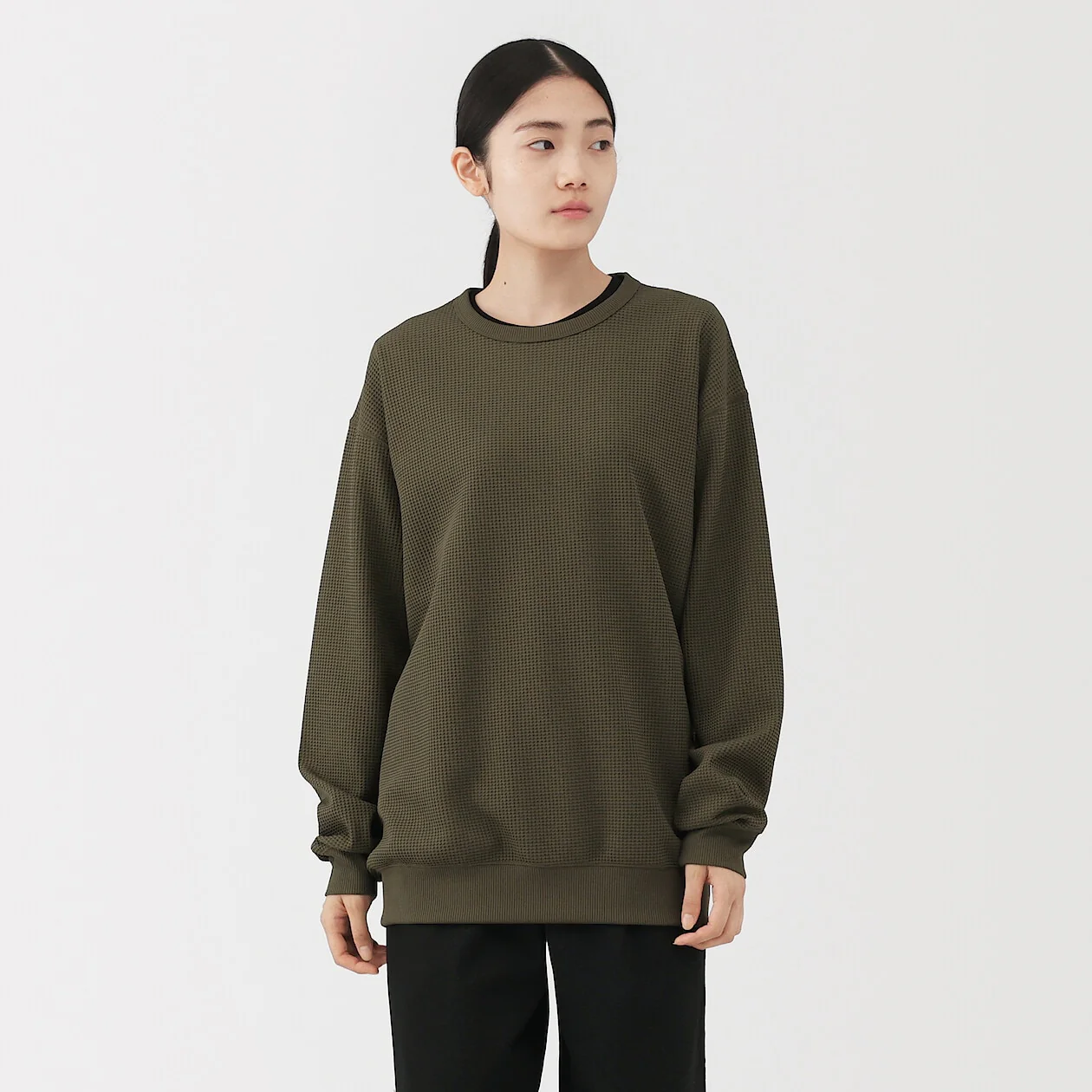 UV Protection Quick Dry Waffle Crewneck Long Sleeve T-Shirt - Image 21