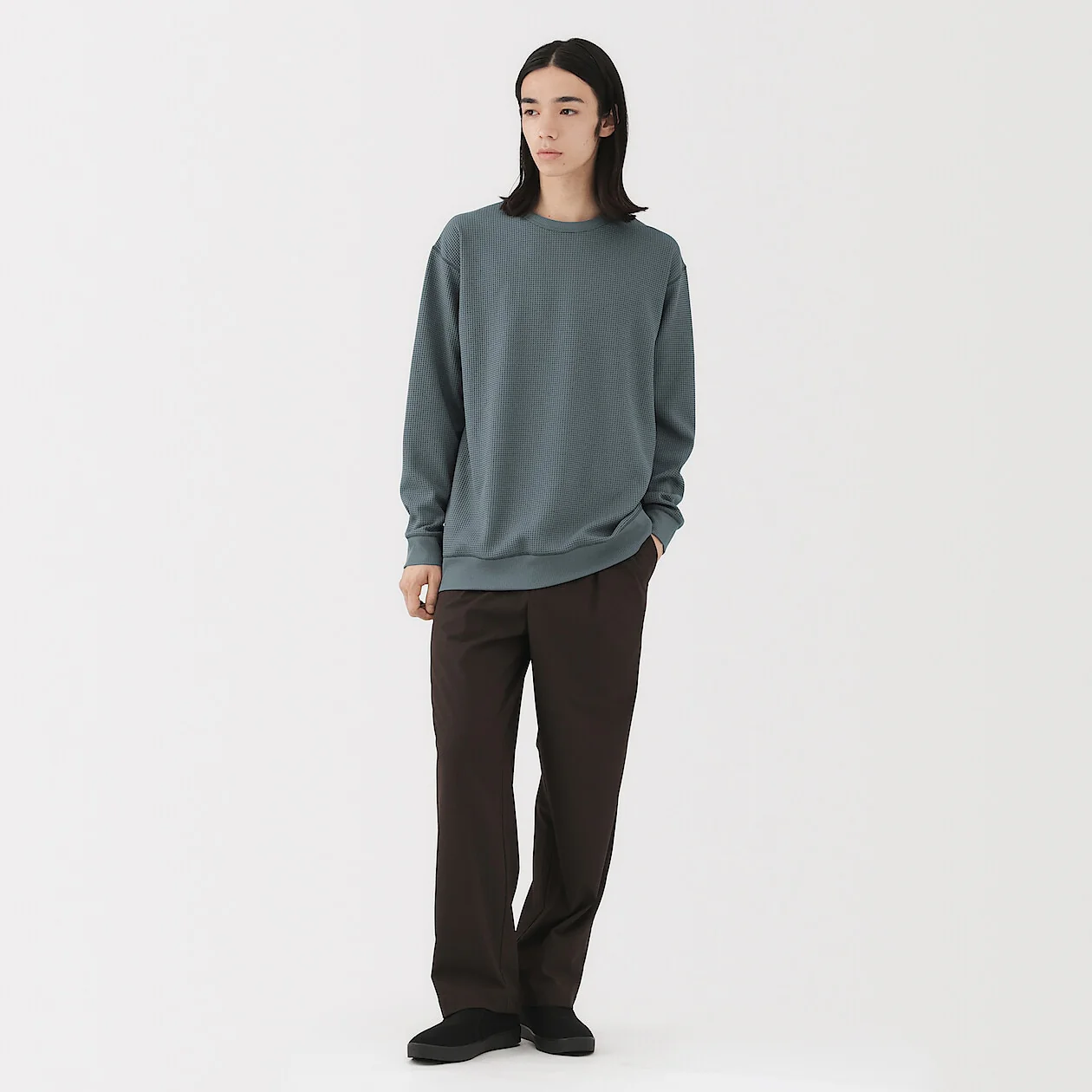 UV Protection Quick Dry Waffle Crewneck Long Sleeve T-Shirt - Image 28