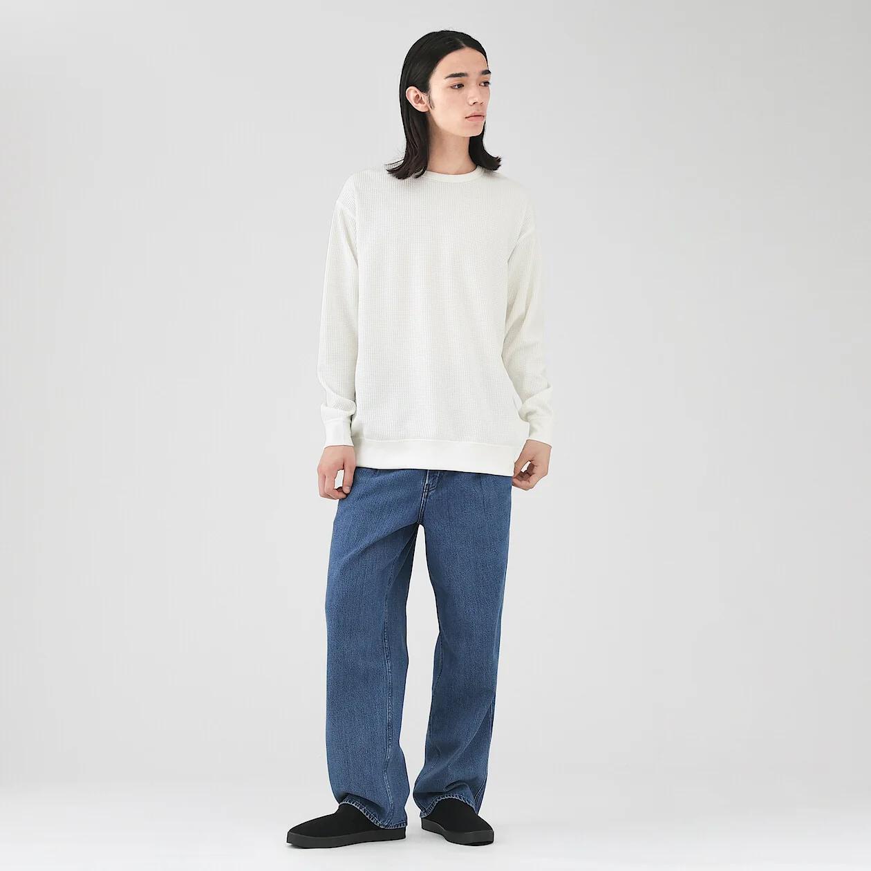 UV Protection Quick Dry Waffle Crewneck Long Sleeve T-Shirt - Image 3