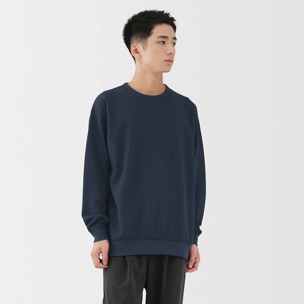 UV Protection Quick Dry Waffle Crewneck Long Sleeve T-Shirt - Image 32