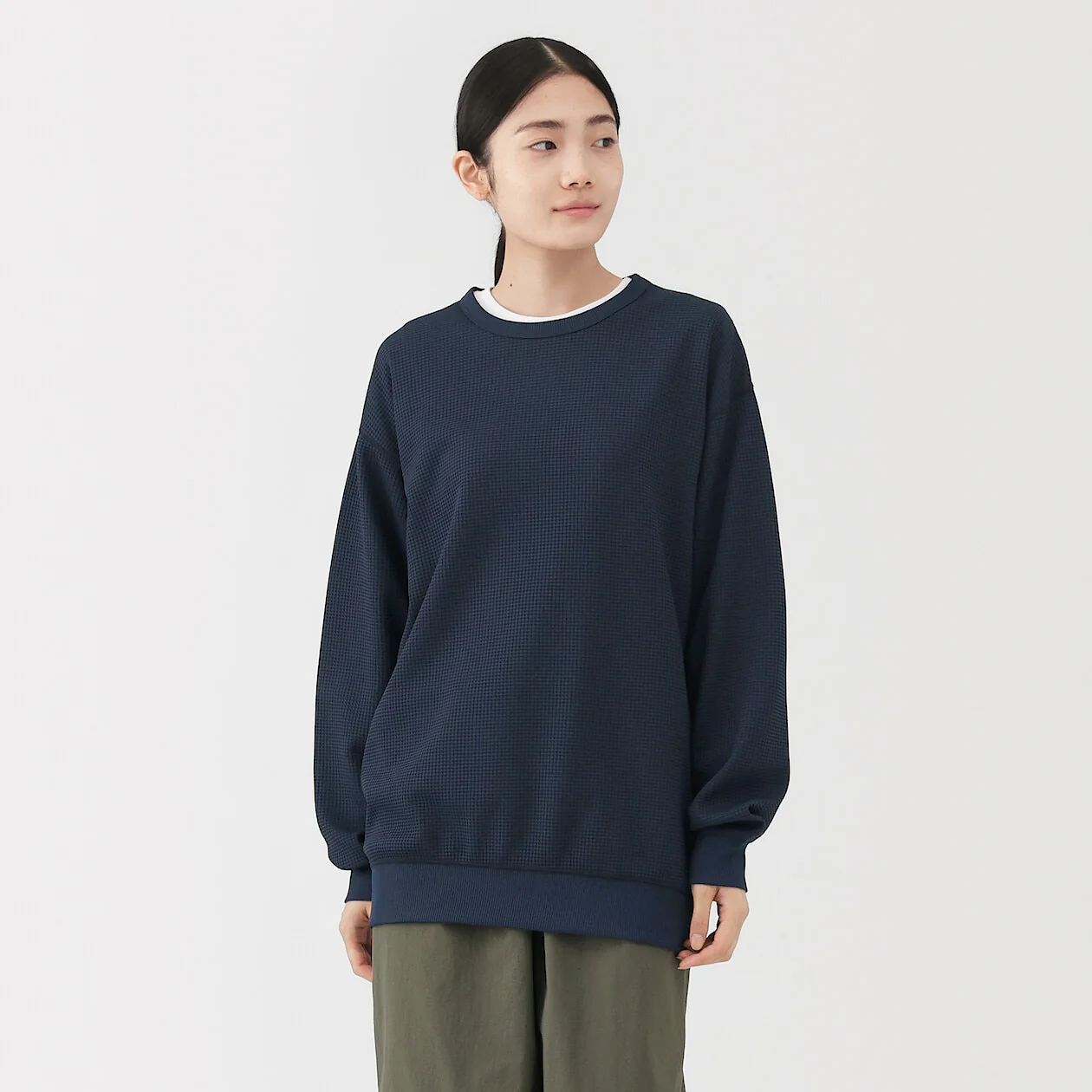 UV Protection Quick Dry Waffle Crewneck Long Sleeve T-Shirt - Image 33