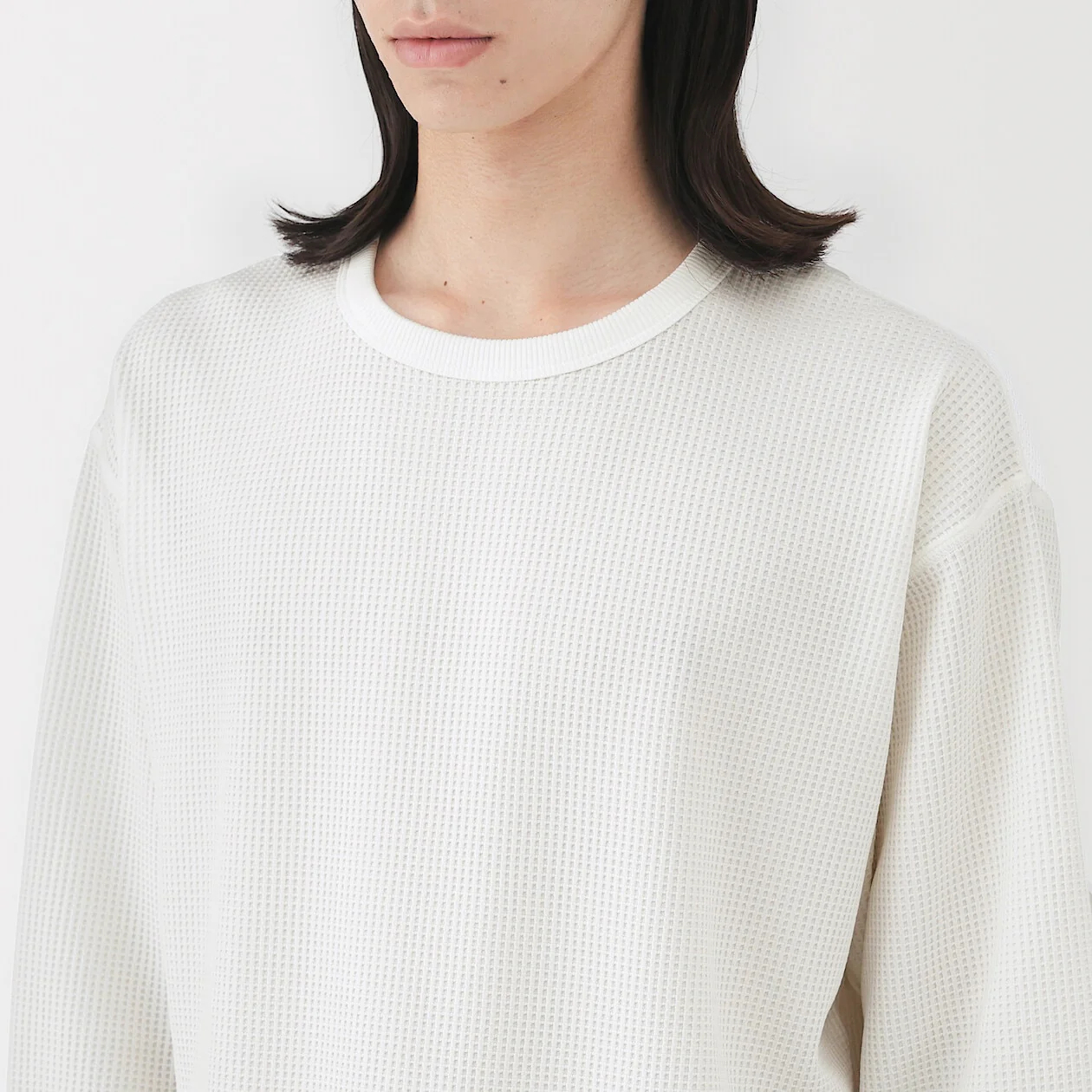 UV Protection Quick Dry Waffle Crewneck Long Sleeve T-Shirt - Image 6