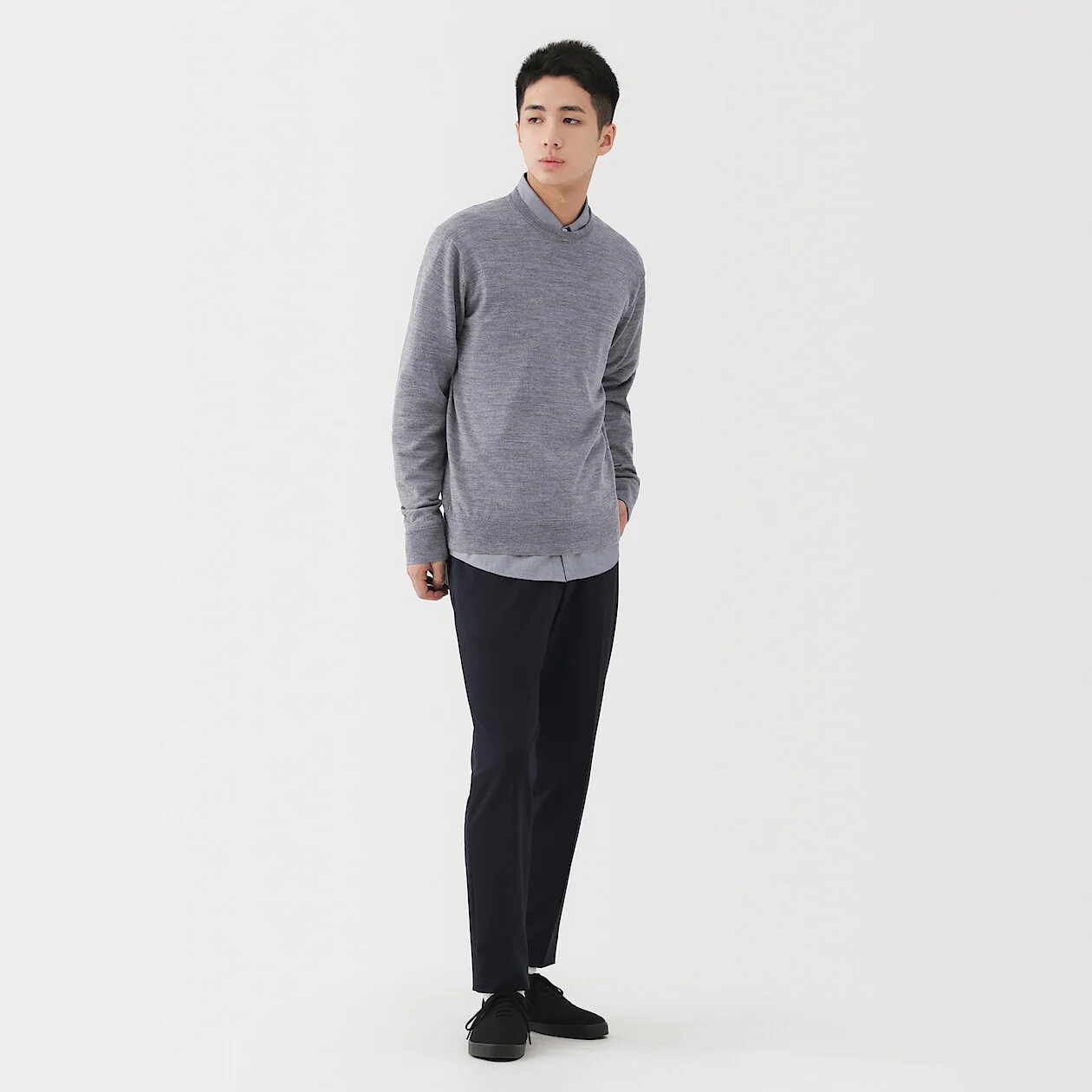 Washable Wool High-Gauge Crewneck Sweater - Image 2