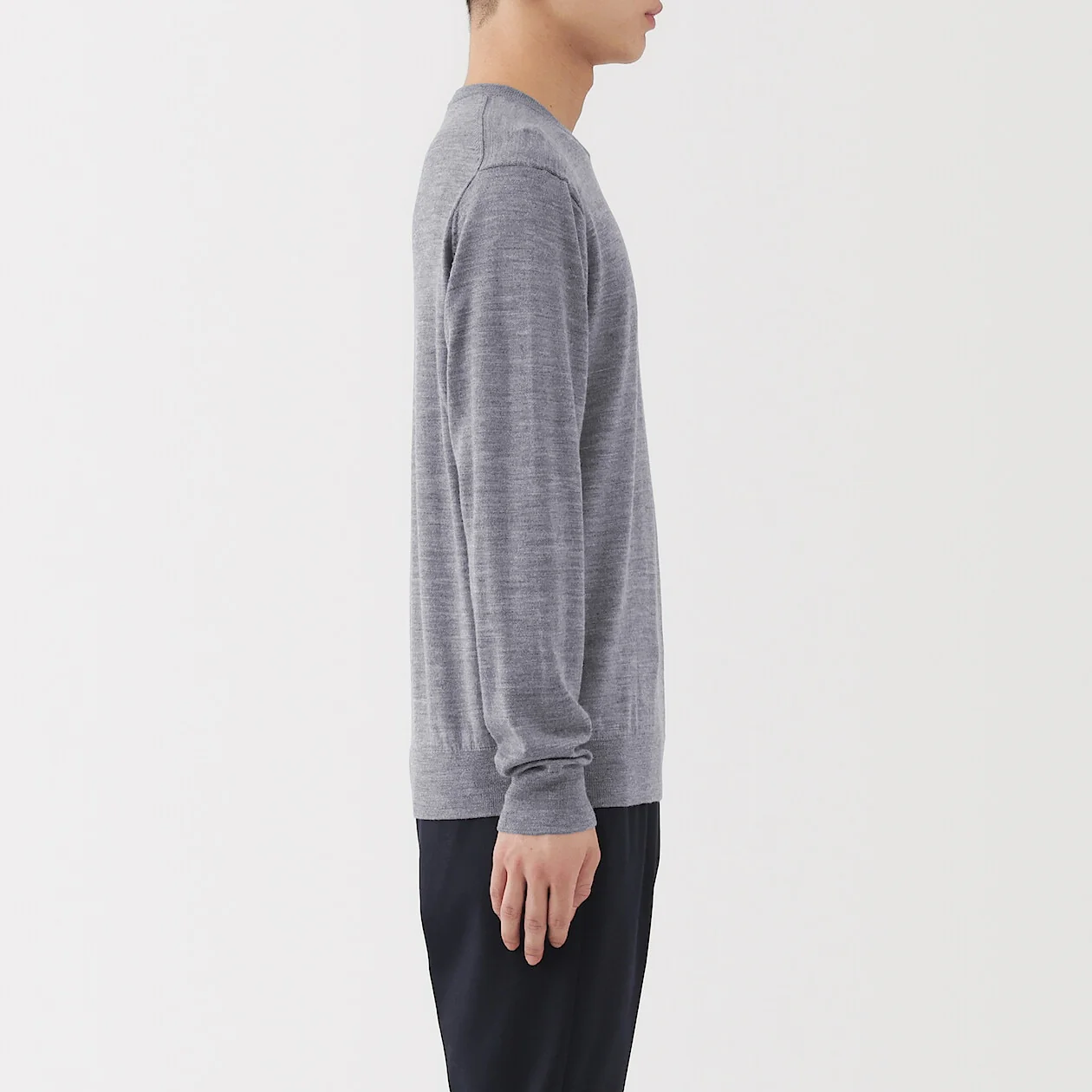 Washable Wool High-Gauge Crewneck Sweater - Image 3