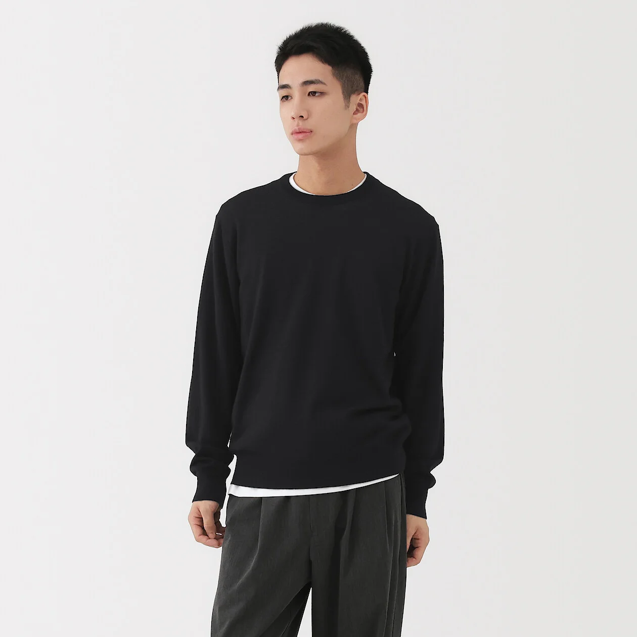 Washable Wool High-Gauge Crewneck Sweater - Image 7