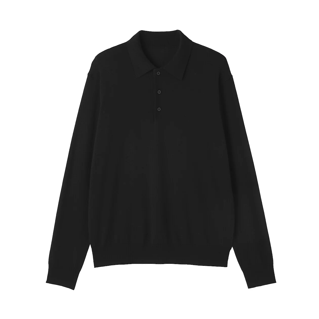 Washable Wool High-Gauge Long Sleeve Polo Shirt - Image 14