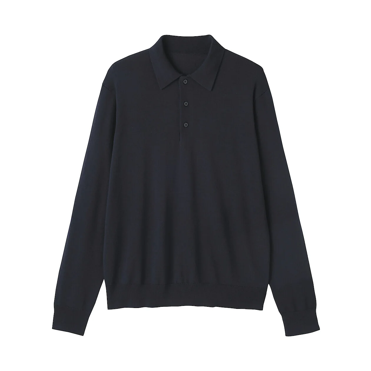 Washable Wool High-Gauge Long Sleeve Polo Shirt - Image 18