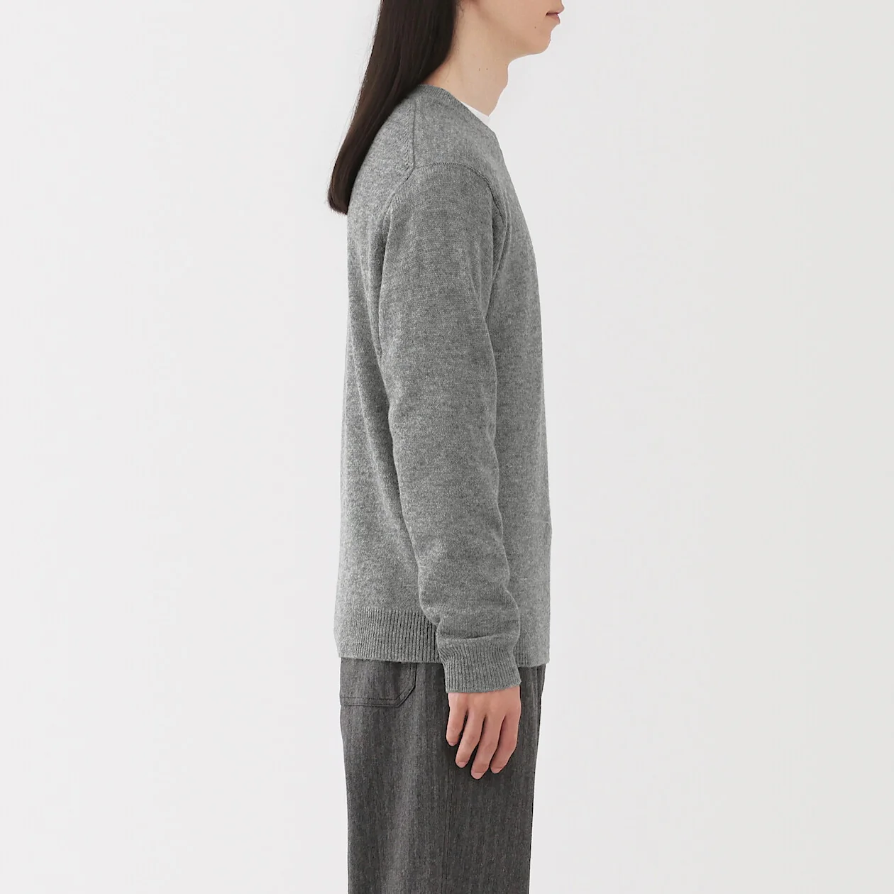 Washable Wool Mid Gauge Crewneck Sweater - Image 3