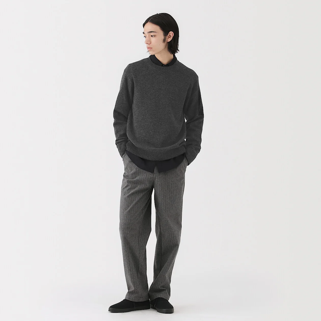 Washable Wool Mid Gauge Crewneck Sweater - Image 9