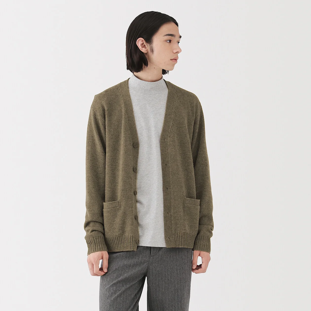Washable Wool Mid Gauge V-Neck Cardigan - Image 21